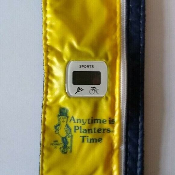 Planters Peanuts Watch Mr Peanut Sports Fabric Wrap Around Wristband 1970's - Picture 2 of 5